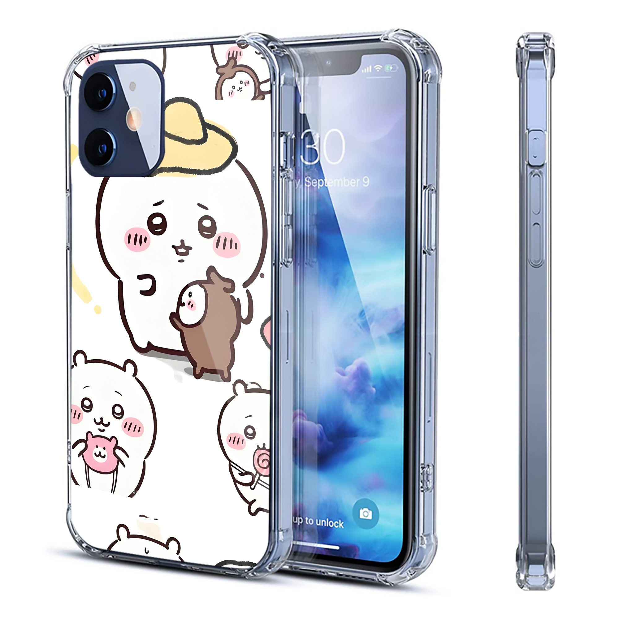 （画像用） ちいかわ Chii-kawa 【iPhone 12シリーズ対応】透明スマホケース（クリアソフトケース）